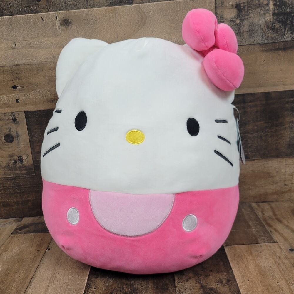 NWT Squishmallows Hello Kitty Pink‎ Bow Shorts 14" Sanrio Ultrasoft Plush Toy